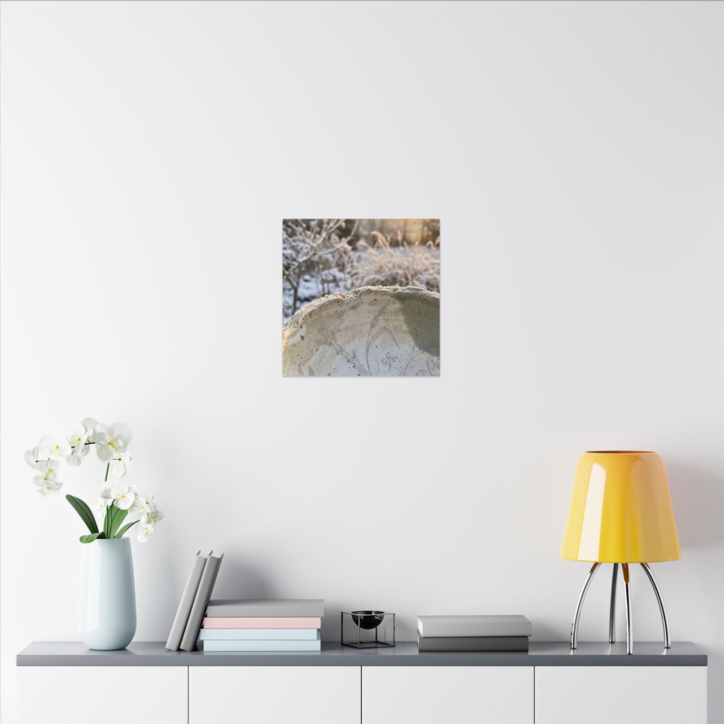 Ceramic Bowl Canvas Art | Winter Japandi Minimal Line Art