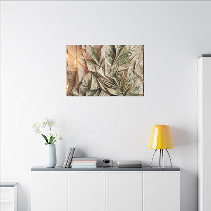 Japandi Paper Fold in Candlelight | Texture Canvas Art