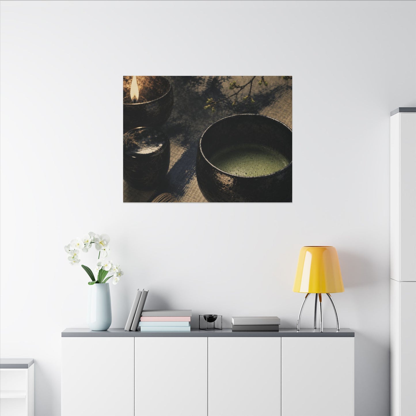 Ma Tea Ceremony Canvas Art - Zen Sumi E