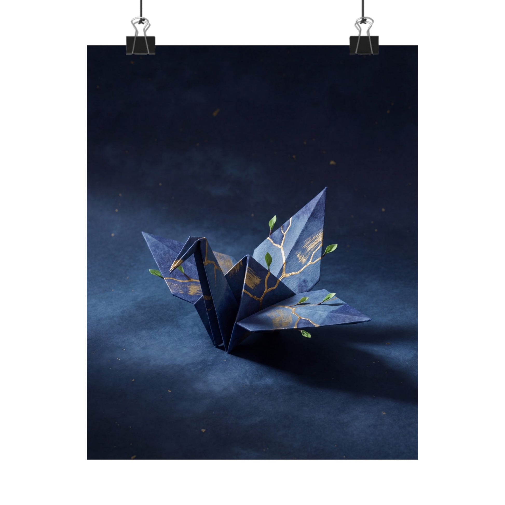 Paper Fold Wall Art Print | Spring Kintsugi Crackle Gold Art Art Print