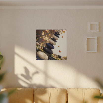 Ma River Stones Canvas Art - Kintsugi Gold Vein