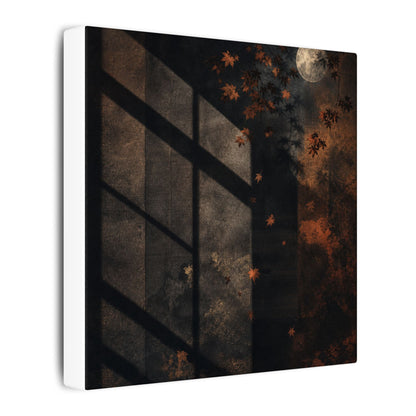 Sophisticated Shadow Play Canvas Art - Dark Texture Dark Japandi