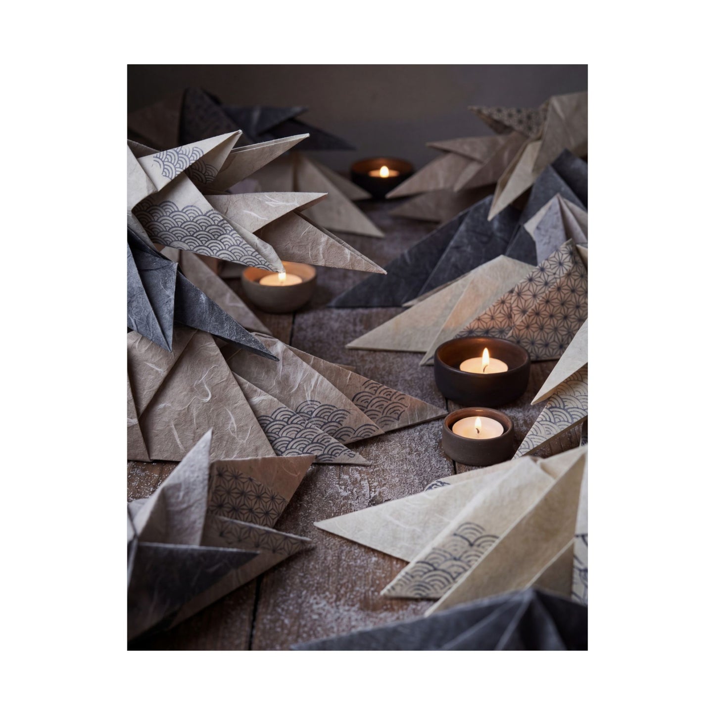Elegant Paper Fold Wall Art Print - Japanese Pattern Japandi