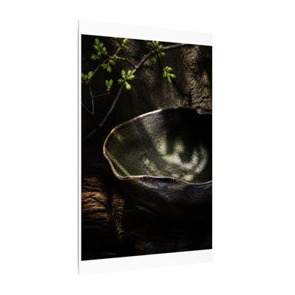 Sophisticated Ceramic Bowl Canvas Art - Dark Texture Dark Japandi