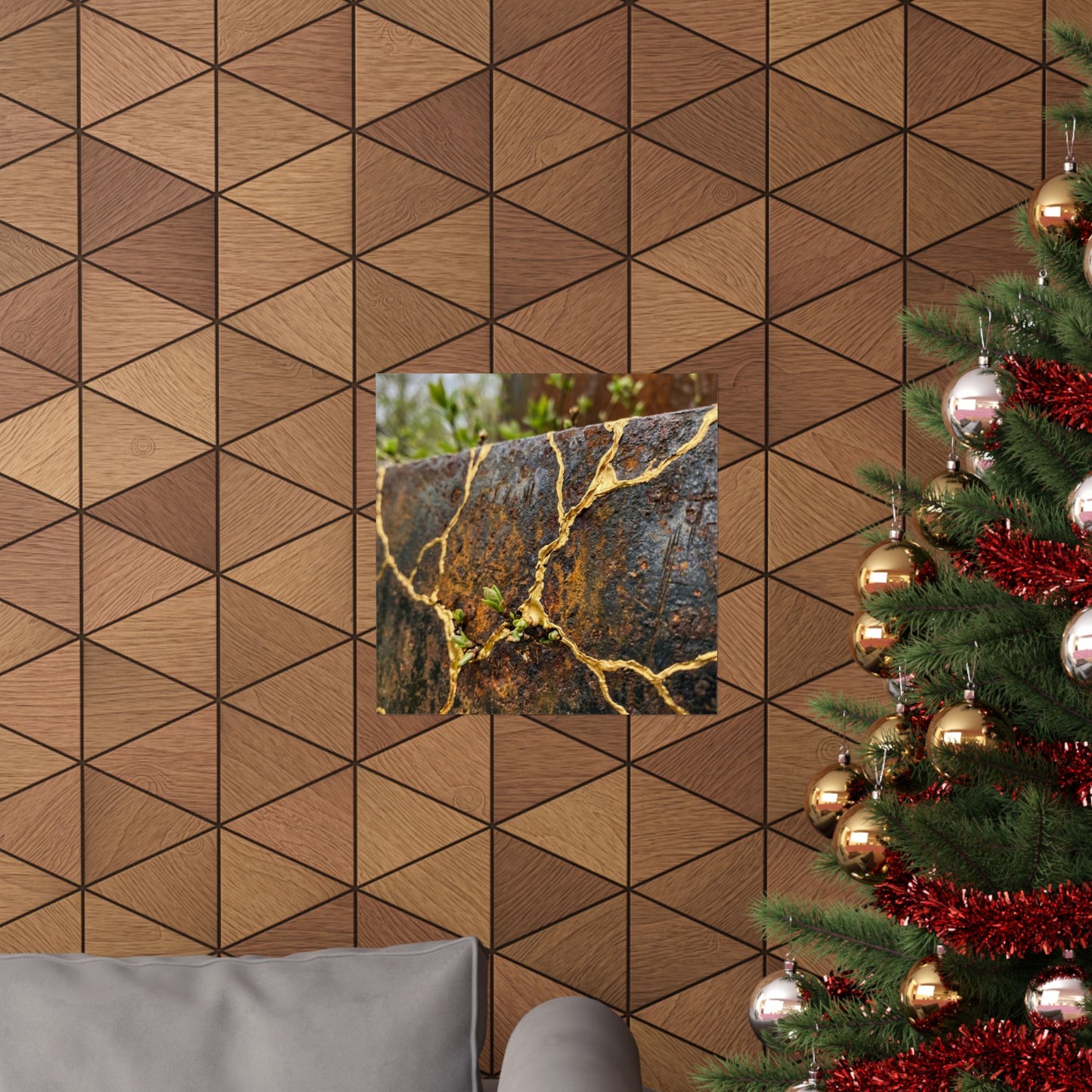 Philosophical Rust Patina Wall Art Print - Gold Repair Kintsugi