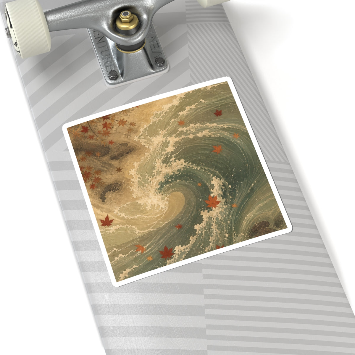 Ocean Wave Autumn Sticker | Japandi Warm Design