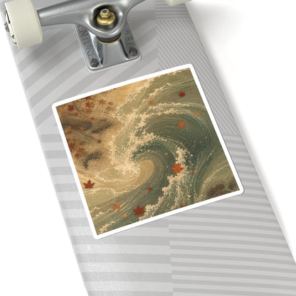 Ocean Wave Autumn Sticker | Japandi Warm Design