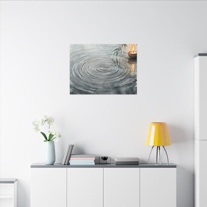 Water Ripple Sumi E Canvas Art | Calm Zen Art