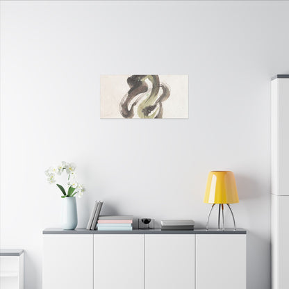 Ink Brushstroke Canvas Art | Spring Japandi Japanese Pattern Art