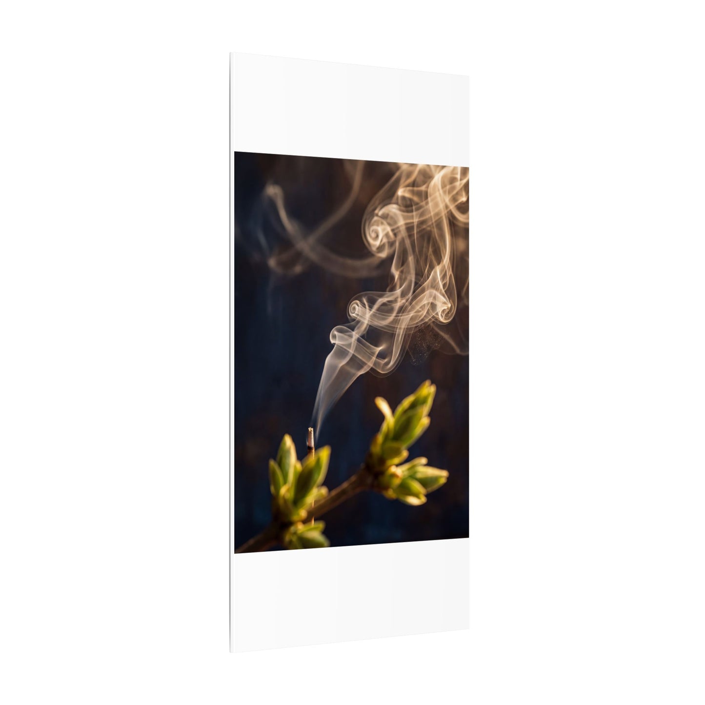 Incense Smoke Spring Canvas Art | Dark Japandi Atmospheric Design