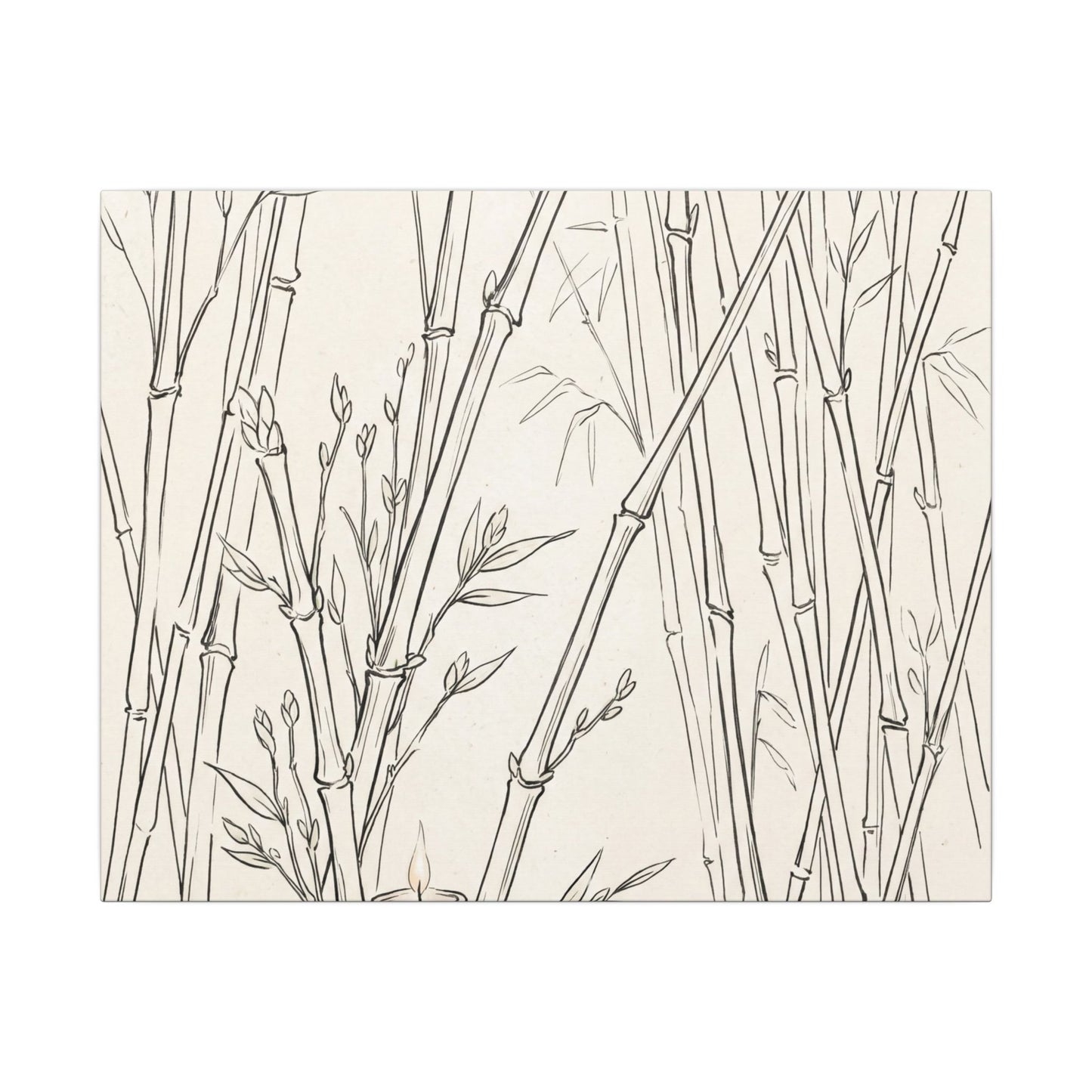 Candlelight Bamboo Grove Canvas Art - Japandi Fukinsei