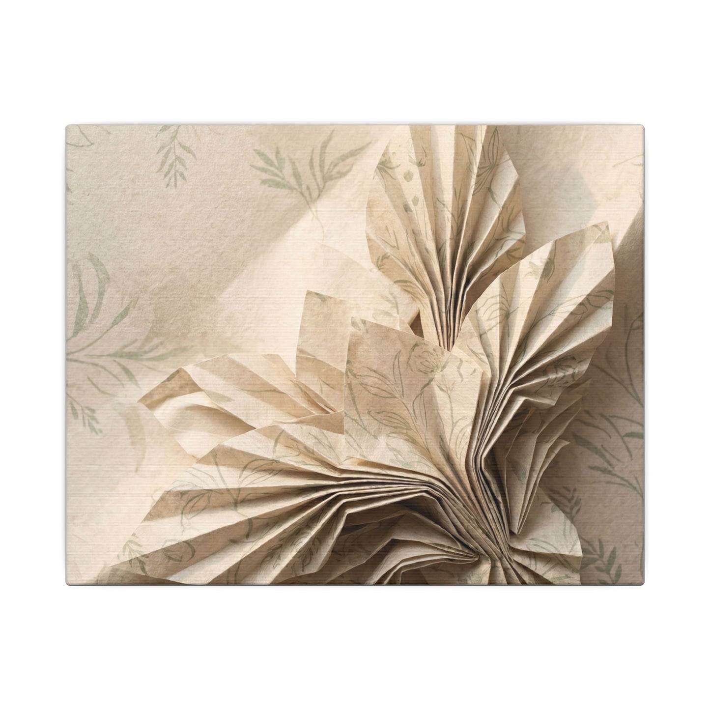 Paper Fold Summer Canvas Art | Japandi Neutral Design