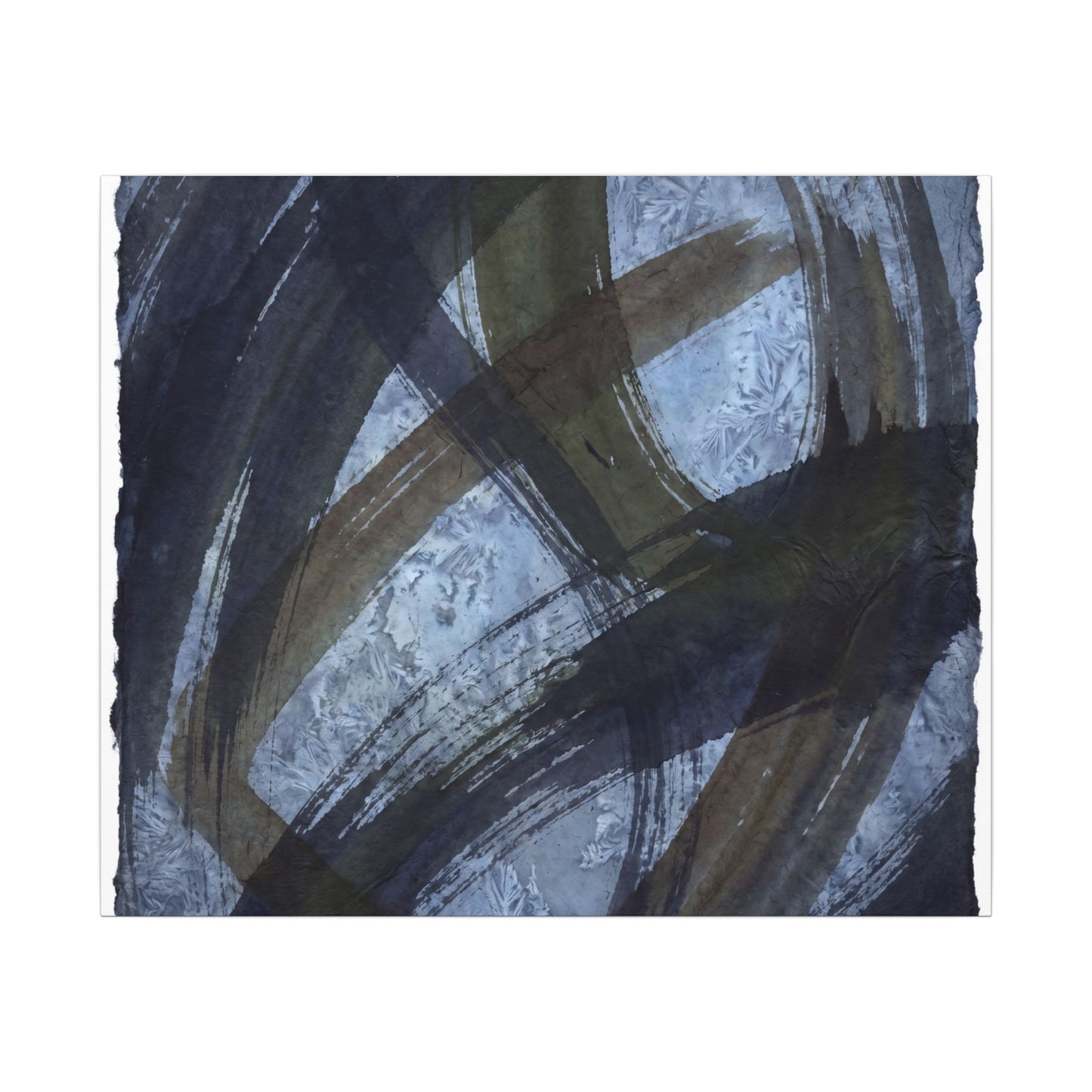 Ink Brushstroke Canvas Art | Winter Dark Japandi Shadow Zen Art