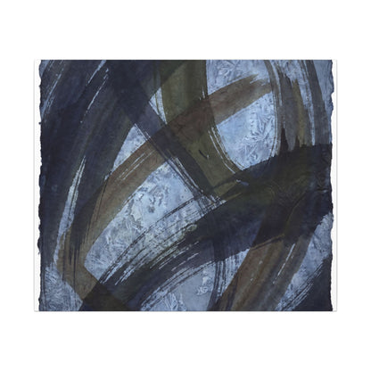 Ink Brushstroke Canvas Art | Winter Dark Japandi Shadow Zen Art