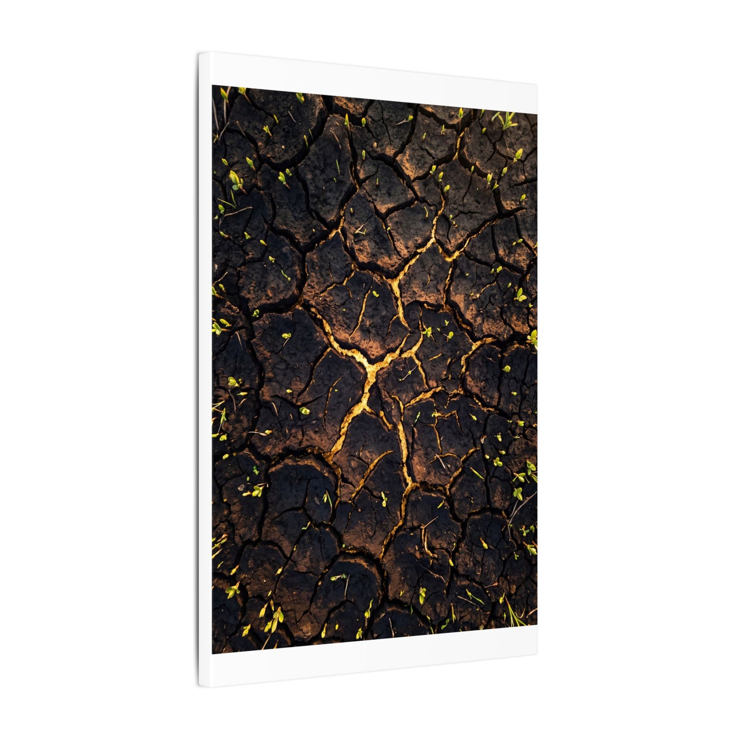 Cracked Earth Moody Minimal Canvas Art | Sophisticated Dark Japandi Art