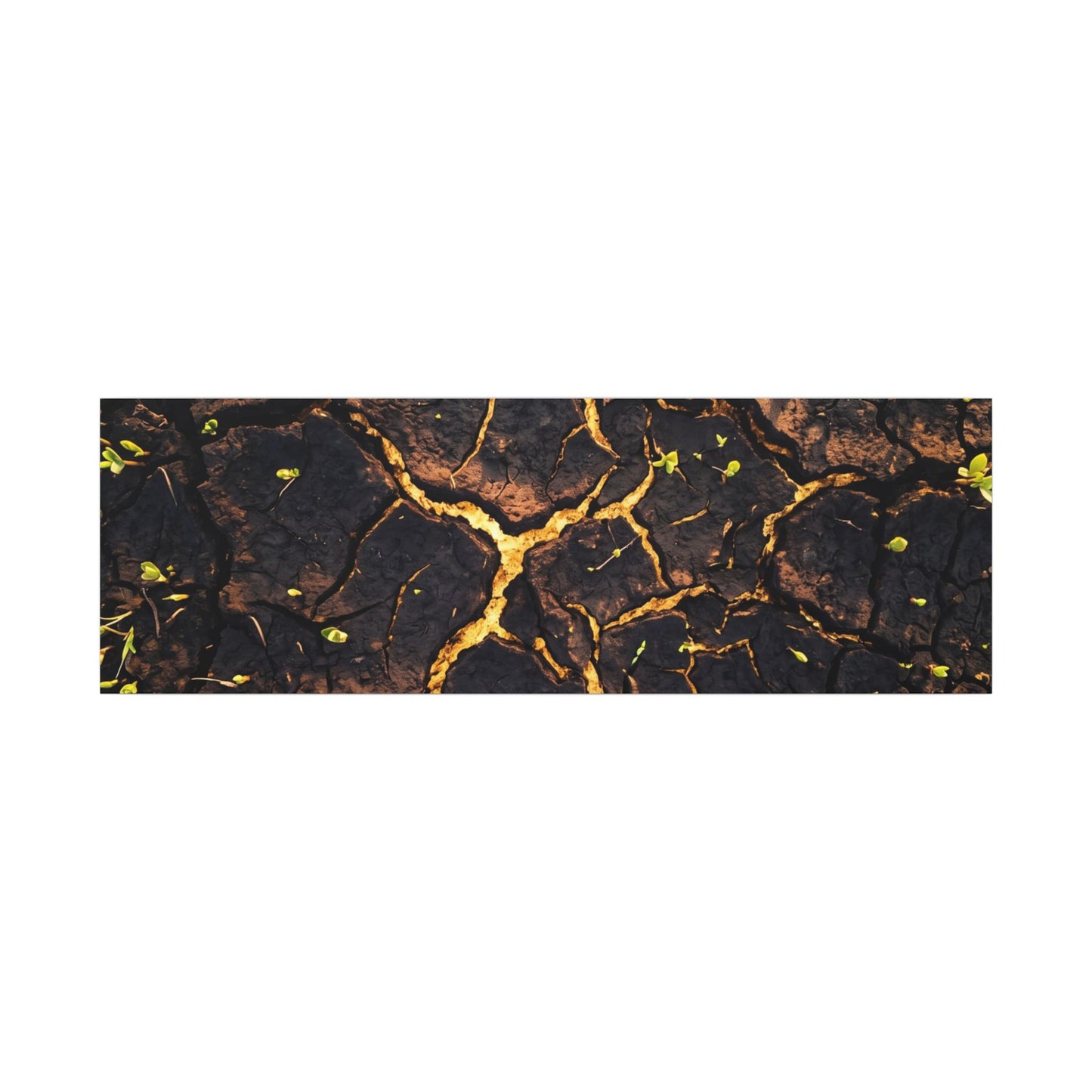 Cracked Earth Moody Minimal Canvas Art | Sophisticated Dark Japandi Art