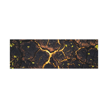 Cracked Earth Moody Minimal Canvas Art | Sophisticated Dark Japandi Art