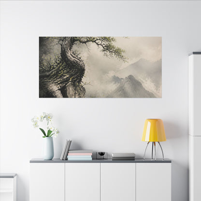 Spring Pine Tree Watercolor Canvas Art | Warm Decor