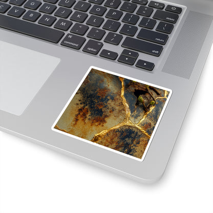 Resilient Rust Patina Sticker - Crackle Gold Kintsugi