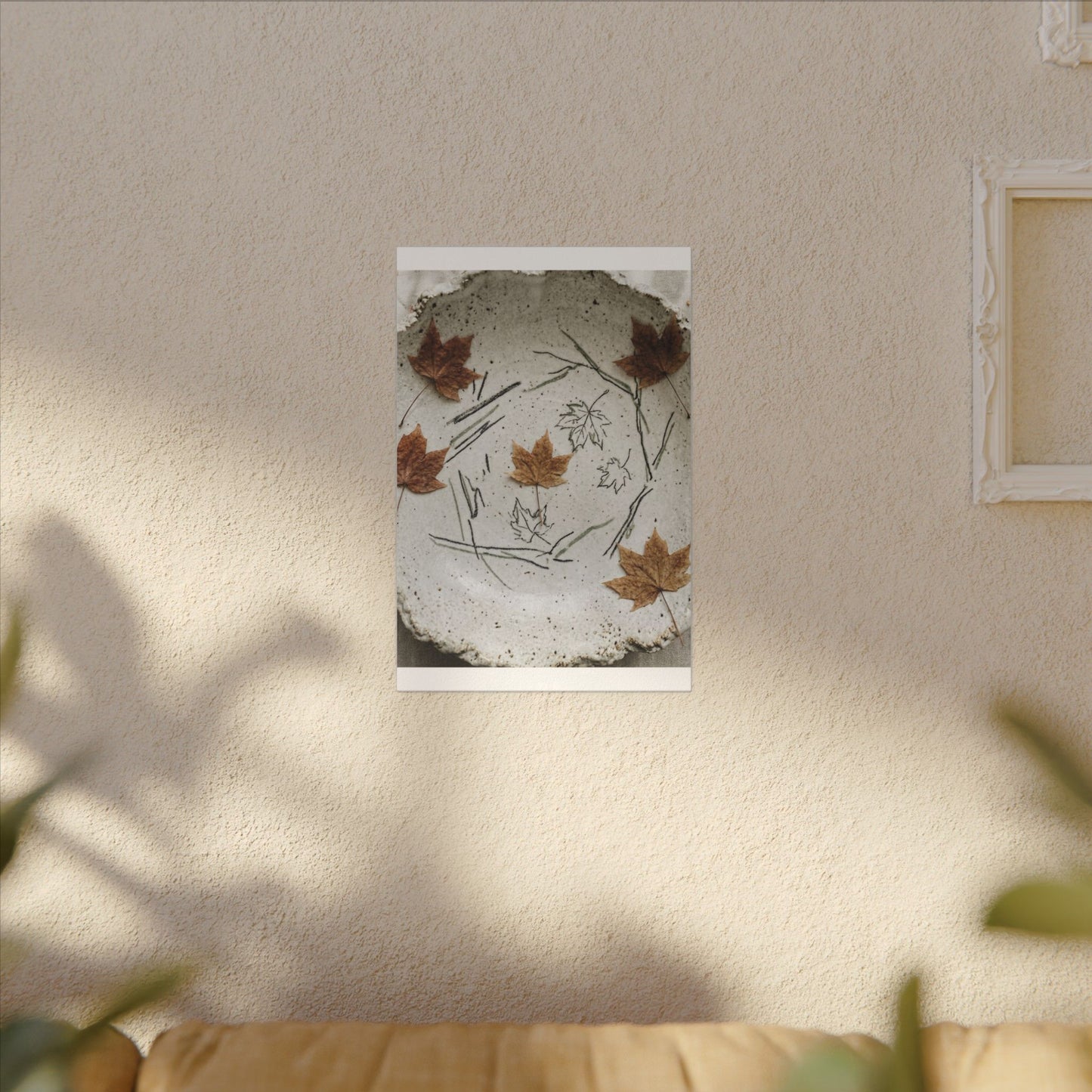 Ceramic Bowl Autumn Canvas Art | Japandi Elegant Design