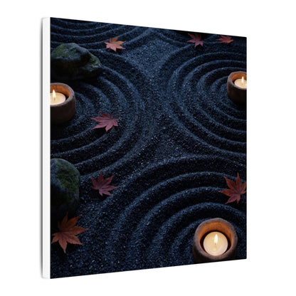 Seijaku Rock Garden Canvas Art - Dark Japandi Dark Texture