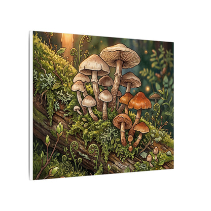 Spring Wild Mushrooms Herbarium Canvas Art | Rustic Decor