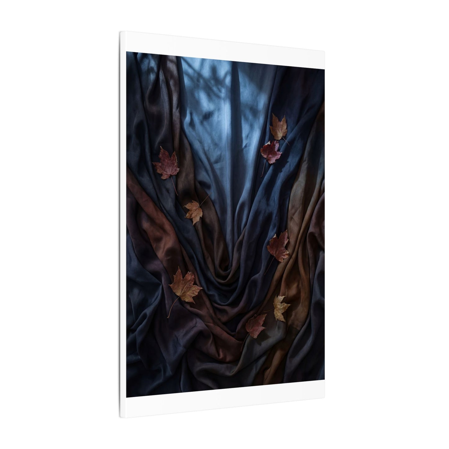 Silk Drape Canvas Art | Autumn Dark Japandi Moody Minimal Art