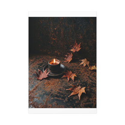 Dark Japandi Rust Patina in Candlelight | Shadow Zen Canvas Art