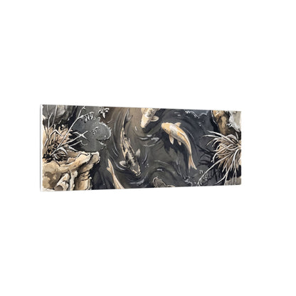 Koi Pond Canvas Art | Winter Japandi Japanese Pattern Art