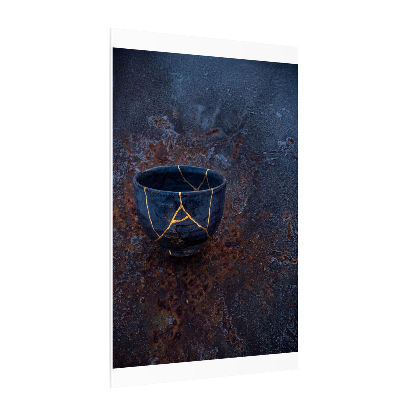 Rust Patina Winter Canvas Art | Kintsugi Healing Design