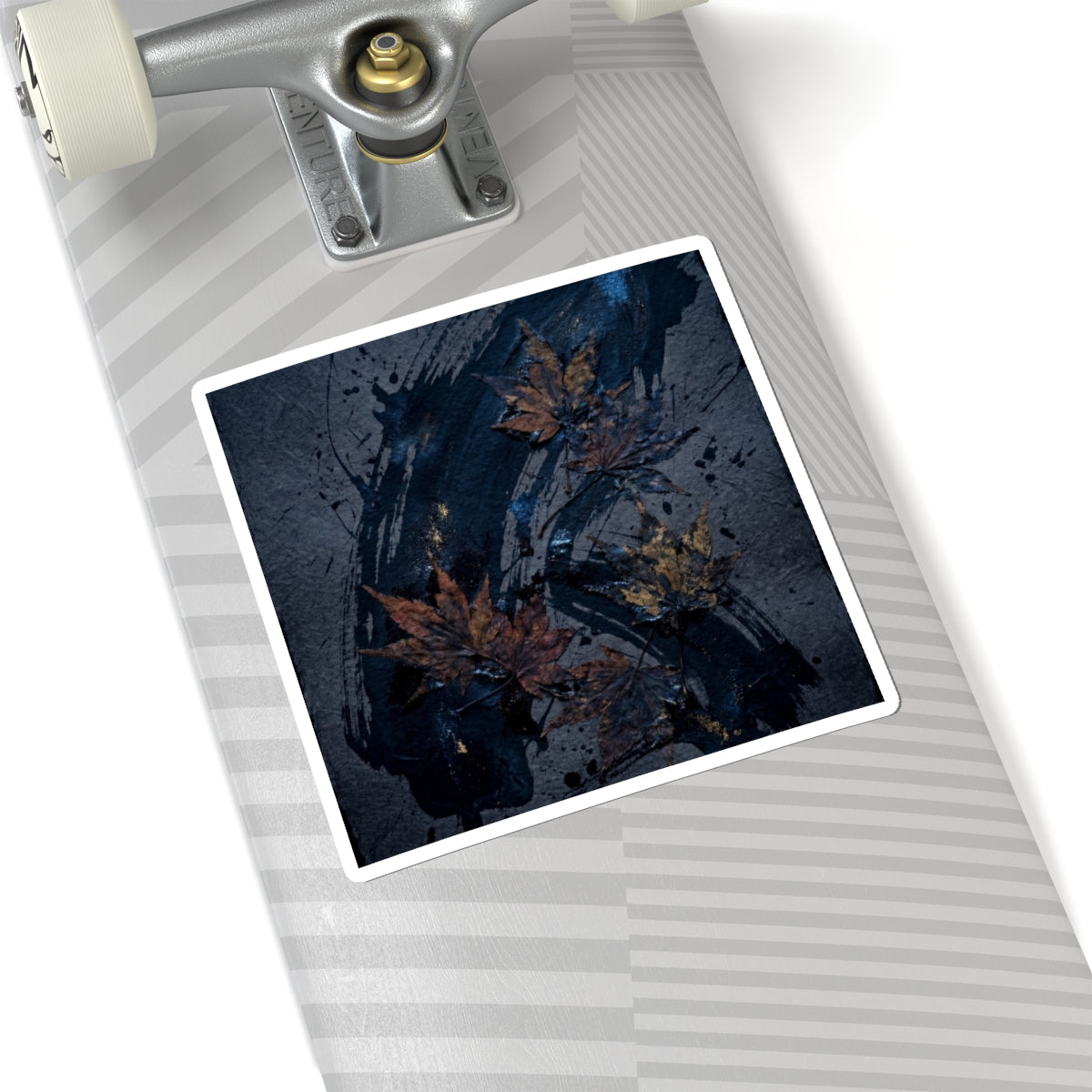 Sophisticated Ink Brushstroke Sticker - Dark Texture Dark Japandi Art Print