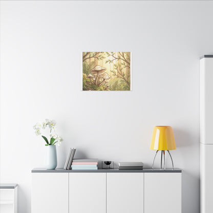 Spring Wild Mushrooms Mushroom Illustration Canvas Art | Cozy Decor