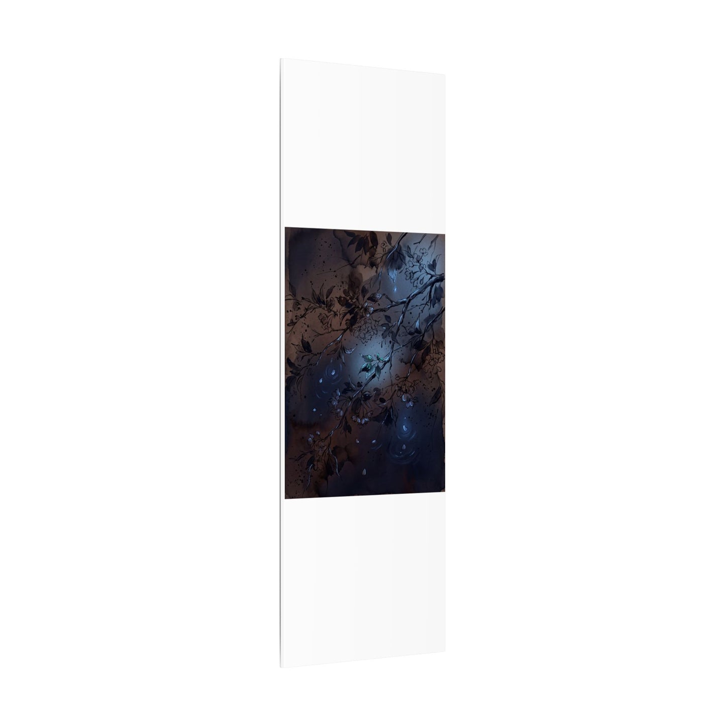 Bold Cherry Blossom Canvas Art - Charcoal Ink Dark Japandi