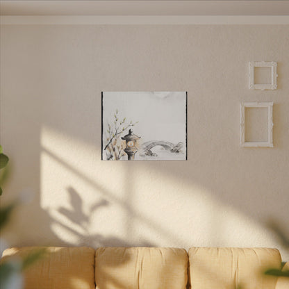 Moonlit Garden Spring Canvas Art | Zen Contemplative Design