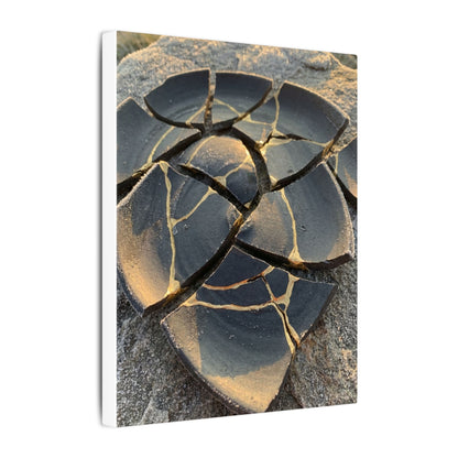 Broken Pottery Winter Canvas Art | Kintsugi Resilient Design