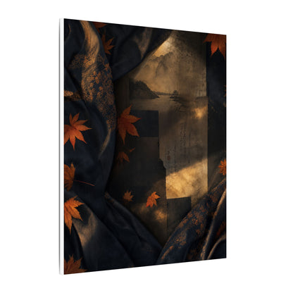 Autumn Silk Drape Shadow Zen Canvas Art | Bold Decor