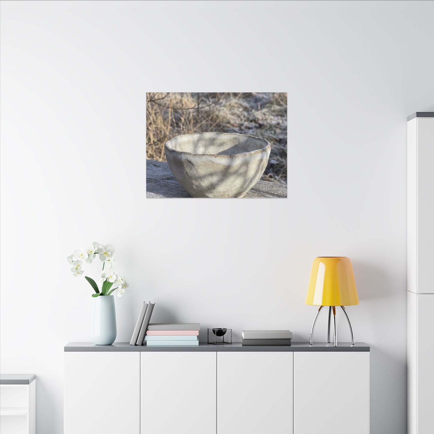 Dappled Ceramic Bowl Canvas Art - Japandi Fukinsei