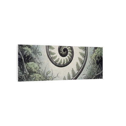 Zen Fern Unfurling in Dawn | Ukiyo E Inspired Canvas Art