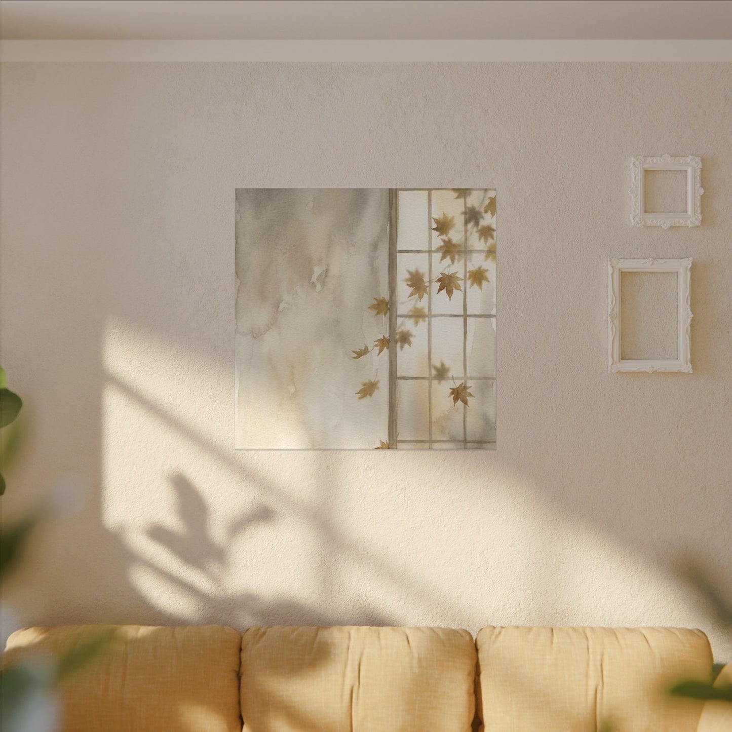 Warm Shoji Screen Canvas Art - Watercolor Japandi