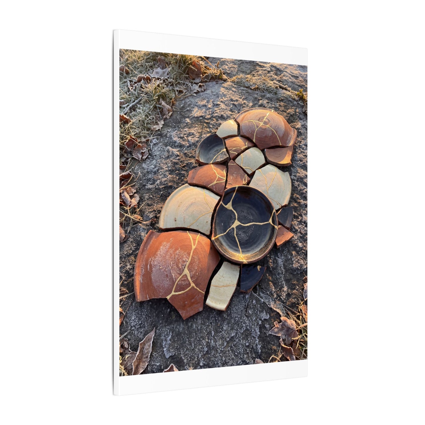 Winter Broken Pottery Gold Vein Canvas Art | Beautiful Decor