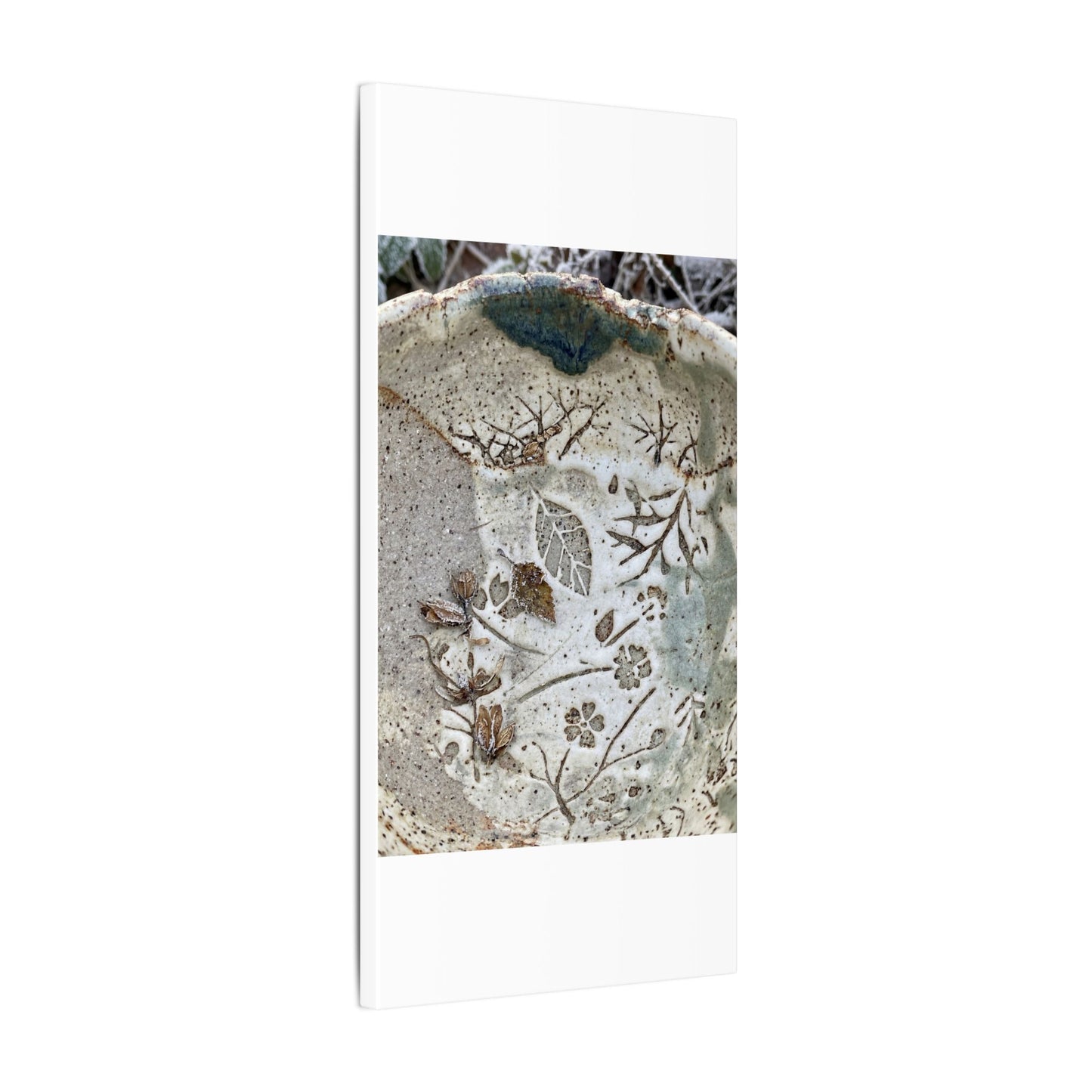 Ceramic Bowl Winter Canvas Art | Japandi Earthy Design
