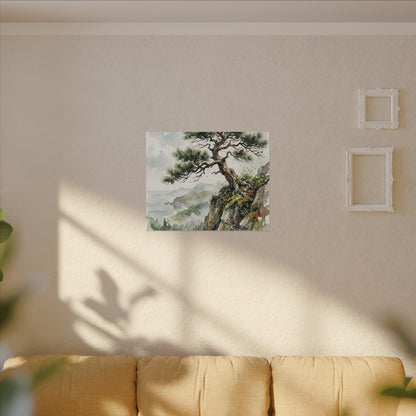 Pine Tree Spring Canvas Art | Japandi Neutral Design
