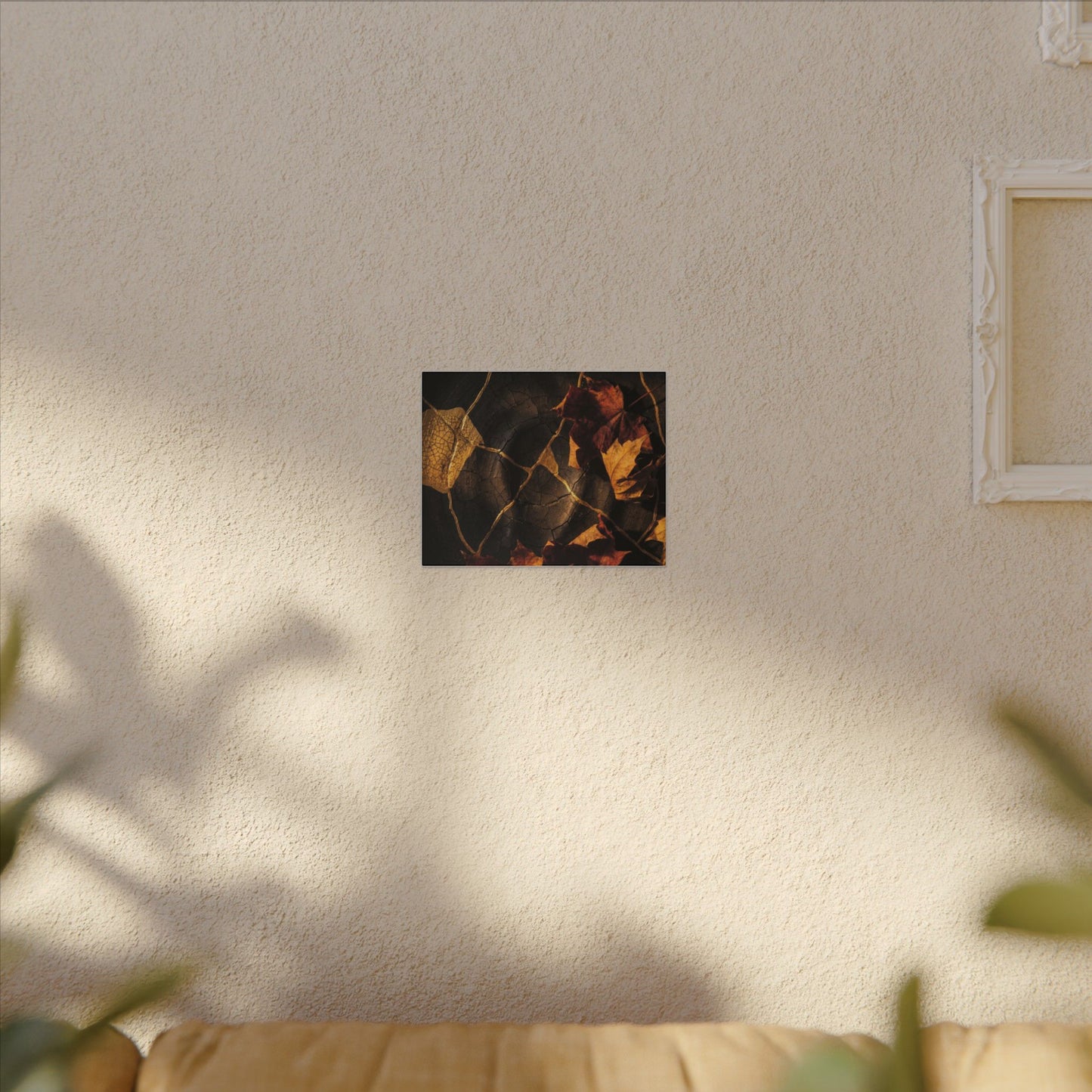 Resilient Shadow Play Canvas Art - Crackle Gold Kintsugi