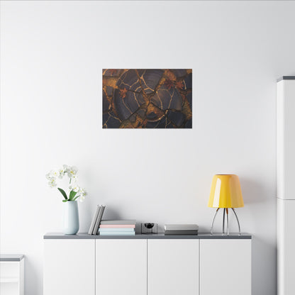 Autumn Cracked Earth Gold Repair Canvas Art | Philosophical Decor