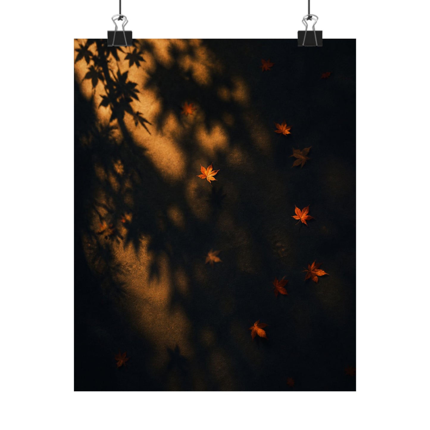 Autumn Shadow Play Moody Minimal Wall Art Print | Sophisticated Decor