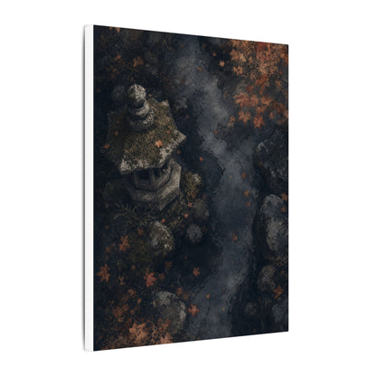 Stone Lantern Canvas Art | Autumn Japandi Texture Art