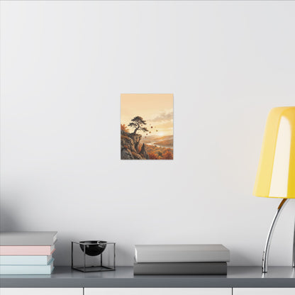 Pine Tree Autumn Canvas Art | Japandi Warm Design