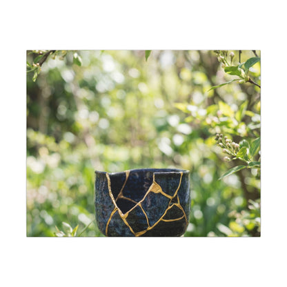 Kintsugi Broken Pottery in Dappled | Broken Beauty Canvas Art Art Print
