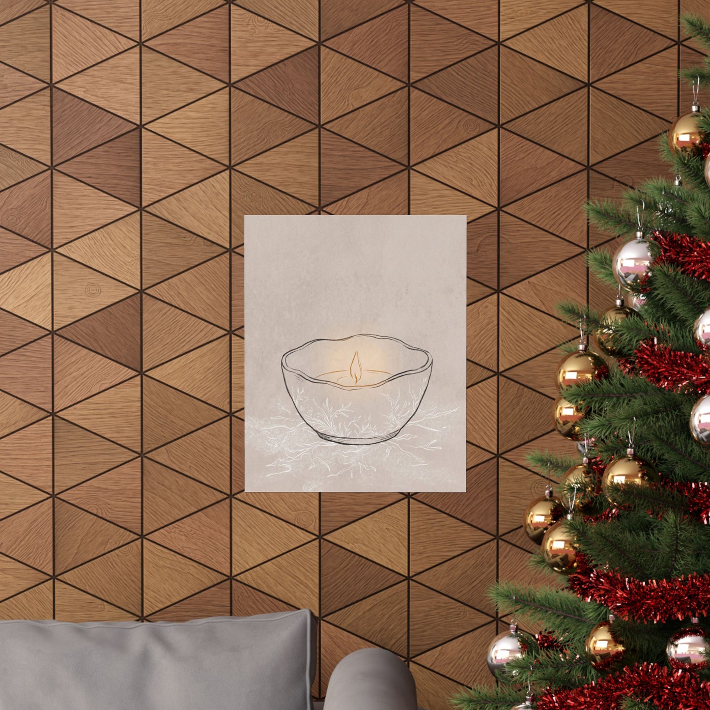 Ceramic Bowl Winter Wall Art Print | Japandi Warm Design