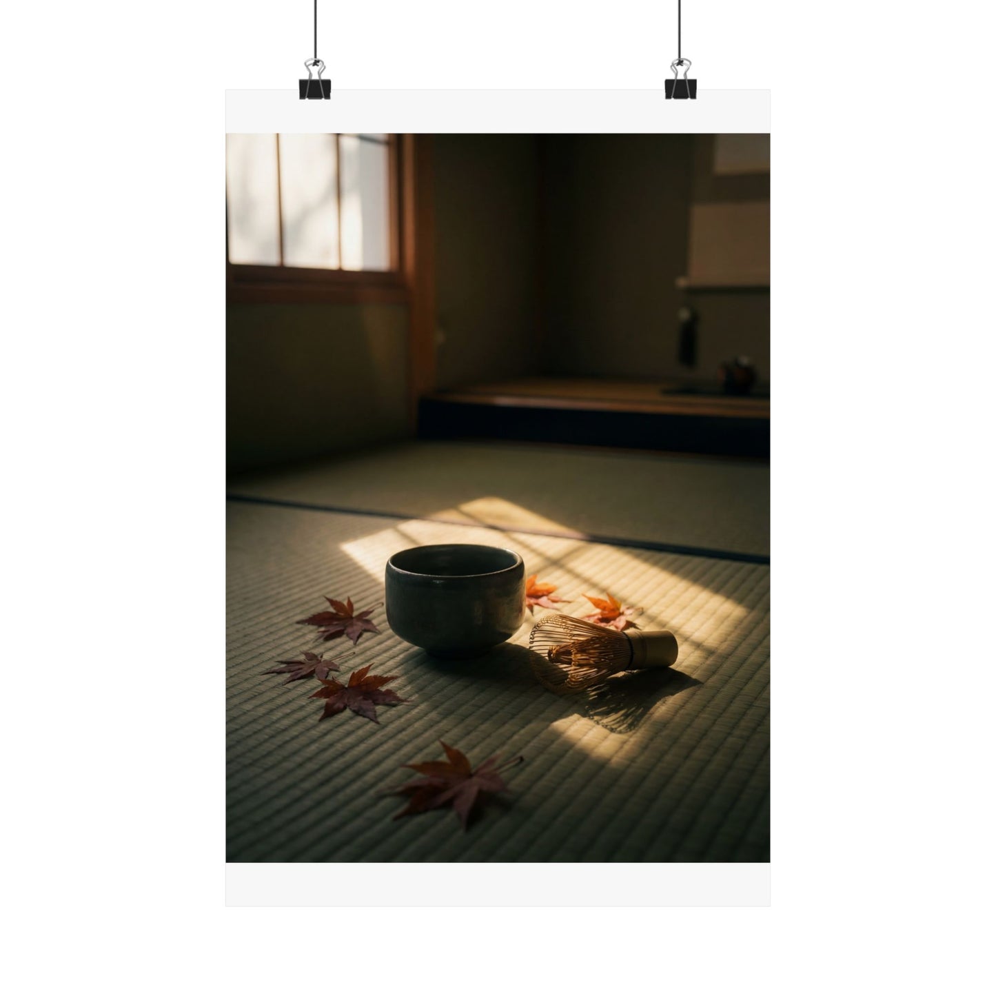 Tea Ceremony Wall Art Print | Autumn Dark Japandi Moody Minimal Art Art Print